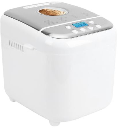 Asixxsix Brotbackautomat, 19-in-1-Automatischer Brotbackautomat mit Antihaftbeschichteter Schüssel, 3 Laibgrößen, LCD-Display, 15-Stunden-Timer, 60-Minuten-Warmhaltung (EU-Stecker)