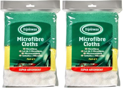 CTA024 CarPlan Triplewax Microfibre Cloth Triple P (Pack of 2)
