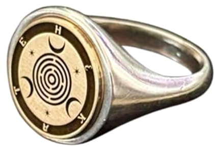 WORLD WIDE GEMS Hekate-Siegelring, griechische Mythologie, Siegelring, alte Göttin, Herren, Vintage-Schmuck, Damen, Geburtstagsgeschenk für Sie und Ihn, Ringgröße 5–12,5, versilbert, WW_PDR_00776