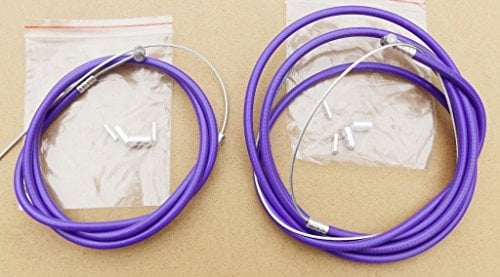 FRONT + REAR BMX/MTB BIKE CYCLE BRAKE OUTER CABLES, INNER CABLES, NOW IN 9 COLOURS ! (PURPLE)