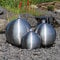 CLGarden Gartenbrunnen Kugelspringbrunnen mit 3 x Kugel aus Edelstahl LED Licht Wasserbrunnen Wasserspiel für Außenbereich Komplettset Edelstahlbrunnen 12V AC