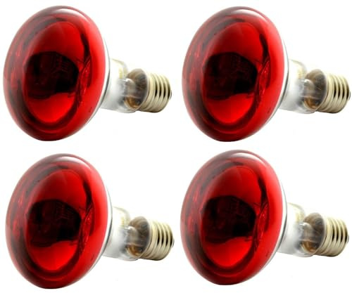 OmniaLaser OL-KIT4RED60 Kit 4 Lampadine Colorate ad Incandescenza Spot, E27, 60 Watt (OL-KIT4RED60)