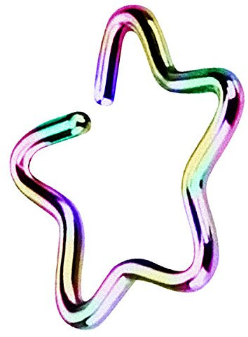 Piersando Tragus Piercing Helix Ohr Cartilage Knorpel Stab Stecker Fake klemme Ring Clip 316 L Chirurgenstahl Rainbow
