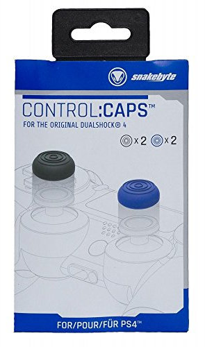 snakebyte PS4 CONTROL:CAPS (2x schwarz & 2x blau) - für Dualshock 4 Controller - für PlayStation 4