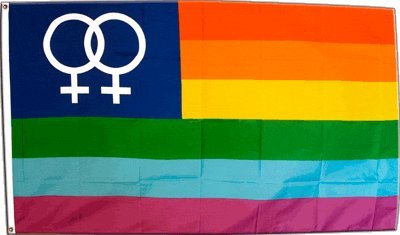 Flaggenfritze Fahne/Flagge Regenbogen Lesbisch Venus Women + gratis Sticker