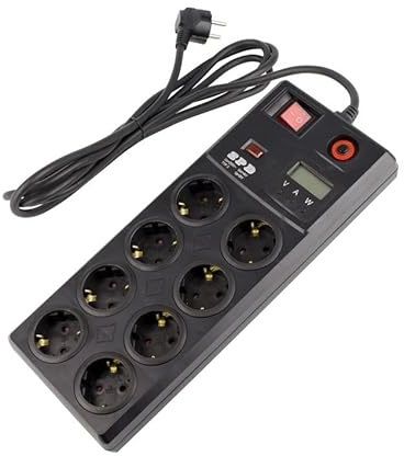 LEDKIA Base Múltiple 8 Enchufes Tipo F Schuko + Protección Sobretensiones 3