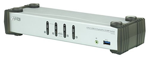 4Port USB 3.1 Gen 1 DisplayPort 1.1 KVMP Switch with Speaker (KVM cables included)