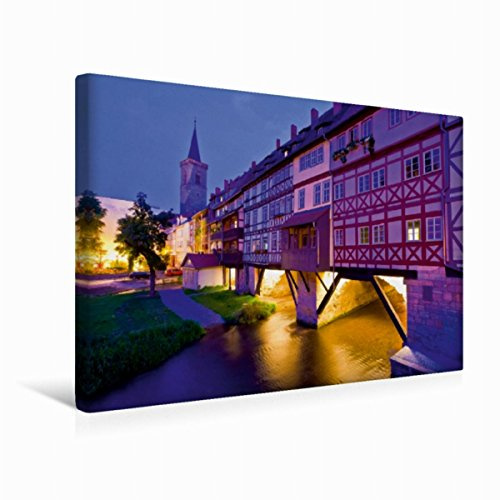 Premium Textil-Leinwand 45 x 30 cm Quer-Format Krämerbrücke über die Gera in Erfurt | Wandbild, HD-Bild auf Keilrahmen, Fertigbild auf hochwertigem Vlies, Leinwanddruck von Werner Dieterich