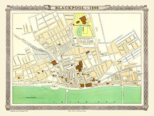 History Portal Limited Edition 1000 Piece Jigsaw Puzzle - Map of Blackpool 1898 from the Royal Atlas by Bartholomew