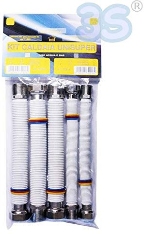 Mbm - kit collegamento attacchi caldaia - 5 tubi flessibili acciaio 2x 1/2'' + 3x 3/4''