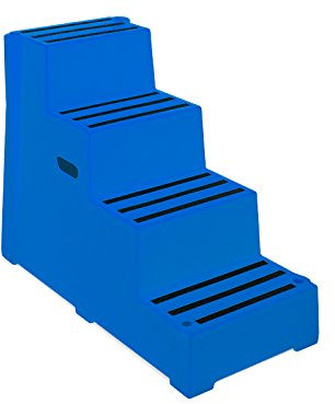 4 Tread Heavy Duty Blue Plastic Moulded Safety Block Steps
