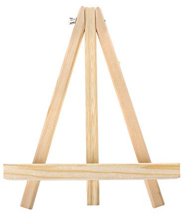 Mentin Mini Chevalet De Peinture Trépied en Bois Support Photo Carte-nom étiquette Display Chevalet pour Esquisse - Couleur du bois, 18x24cm