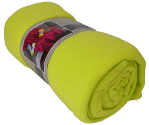 Fleecedecke Polarfleece versch. Unifarben 130x170cm Wohndecke Schlafdecke Decke, Farbe:hellgrün
