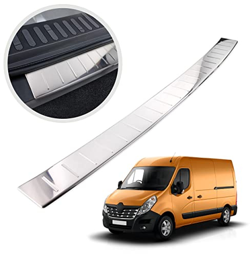CHROMEMASTER | Protection de Pare-Chocs arrière | Compatible avec Renault Master de 2010- | Acier INOX Poli/Chrome | Protection de seuil de Coffre pour protéger Votre Voiture des Rayures