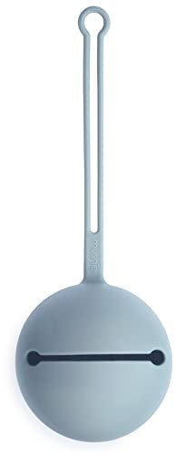 Mushie Silikon Schnullerbox | Aufbewahrung Schnullerhalter Case | Sichere & Hochwertige Baby Zubehör für Kleinkinder & Babys | Powder Blue