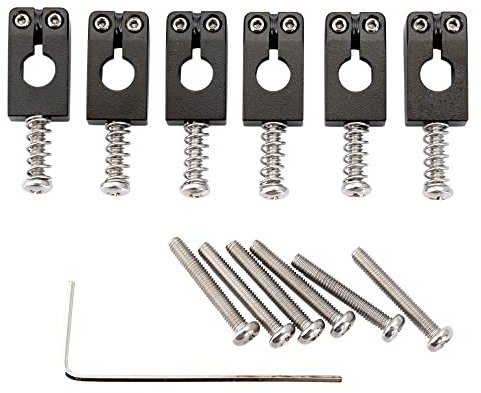 Musiclily Ultra 10,5mm Messing Tremolo Saitenreiter Saddles für Strat Style E-Gitarre, Schwarz (6er Set)