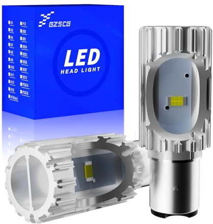 GZ5CG BA20D S2 Motorrad-Scheinwerferlampen mit Fern-/Abblendlicht und 3570 SMD für eine Helligkeit von 2000 Lumen, weiß, 6500 K