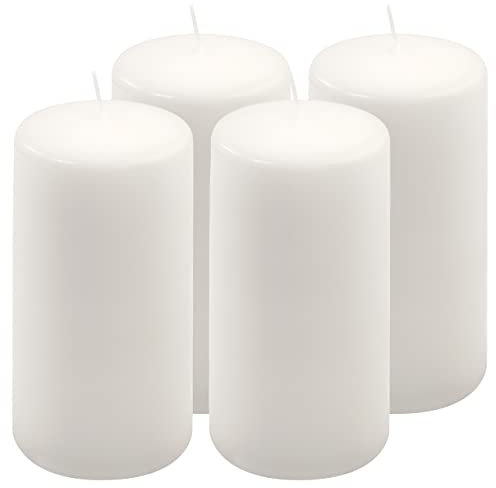 Stumpenkerze weiß Höhe 15 cm Ø 7,5 cm lange Brenndauer Rund-Kerze Säulenkerzen Kerzen-Deko Tafelkerzen Weihnachts-Kerzen Hochzeit (4)