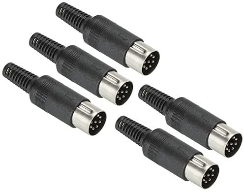PATIKIL S-Video DIN Male Socket 8 Pin Signal Transmission for TV, DVD Player Pack of 5