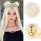 Sofeiyan 2PCS Krallen Clip in Haar Bun Mini Messy Bun Haarteile Dutt mit Klammer Synthetik Haar Scrunchies Haar Donut Chignon Pferdeschwanz Haarteil Dutt für Damen, Weiß Blond