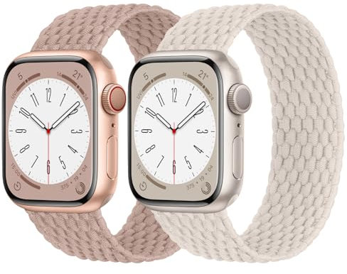 Joehwerr 2 pack Braided Solo Loop No-Buckle for Apple Watch Straps 38mm 40mm 41mm 42mm 44mm 45mm 46mm 49mm Women Men, Lightweight Soft Nylon Sport Strap Band for iWatch Series 10 9 8 7 6 5 4 3 2 1 SE