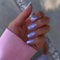 24pcs Long Square False Nails Aurora Blue-violet Mirror Press on Metallic Stick on Removable Glue-on Full Cover Fake Nail Art Accessories for Women and Brides