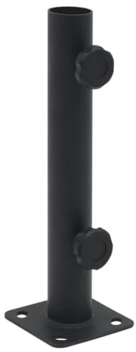 vidaXL Base de Parasol pour m?t ?32/34/38 mm Noir Mat Acier Base de Parapluie Support de Parapluie Pied de Parasol Base de Parasol de Patio