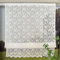 Vordesack Jacquard Raffrollo mit Blumen Muster Landhausstil weiße Spitzenoptik mit gebogten Abschluss Raffgardine mit Klettband 1 Stück HxB 140x140cm