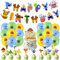 32PCS Cartoon Birthday Party Decorations, Party Supplies Include Birthday Banner Cupcake Toppers Latex Balloons Cake Topper Kids Boys Girls