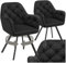tectake® 2er Set Esszimmerstühle drehbar mit Armlehne, Samtstoff Drehstuhl ergonomisch, Möbel für Wohnzimmer, Stühle für Dining Lounge, Office, als Schminkstuhl oder Schreibtischstuhl - schwarz