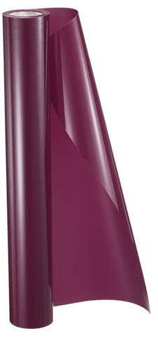 sourcing map HTV Heat Transfer Vinyl 11.8 x 5ft Roll PU Wine Red Iron on Vinyl for All Cutter Machine, Easy to Cut & Weed