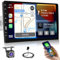 Ohradio Autoradio 1 Din CarPlay con Schermo Touchscreen da 9 Pollici, Radio Auto con Android Auto Radio FM AM USB SWC Mirror Link Stereo Auto 1 DIN con Camera di Retromarcia+MIC