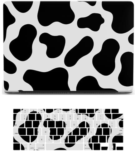 Hard Case Compatible with Old Version MacBook Pro 13 inch Case 2012 2011 2010 2009 2008 Release Model A1278 with CD-ROM, Plastic Hard Shell Case Cover & Keyboard Cover Skin, Black & White