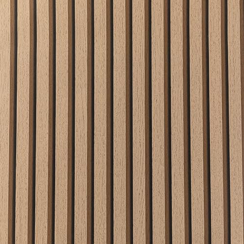 Putentfun 53 x 950cm Wood Slats Wallpaper Natural Wooden Slats Panelled Wallpaper Roll Wood Effect Modern Realism Feature Wall for Living Room Bedroom Dark Oak