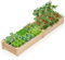 GOPLUS Huerto Urbano de Madera de Abeto 0,26 m³, Cama de Jardín Elevada, Jardinera con 2 Cajas de Plantas y Divisores para Cultivar Flores Verduras Frutas Hierbas, para Exterior Terraza, 228x62x25cm