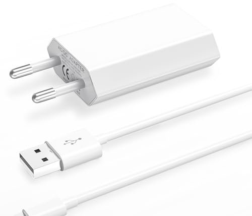 USB Ladegerät iPhone Ladekabel mit Netzteil für iPhone 14/13/12/11 Pro/XS Max/XR/X/8/8 Plus/7/6/6S/Plus SE 5S/5/SE/5C, iPad mini/Air/Pro/IPod, 5V 1A Stecker Ladeset, 2M Datenkabel