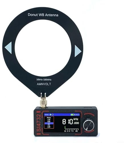 Radio Multibanda SI4732 con Pantalla IPS 1.9 - Receptor FM/AM/SSB, Altavoz 1W, Batería 800mAh, Antena SMA-KE, Soporte AGC/ATT, Actualizable(loop antenna)