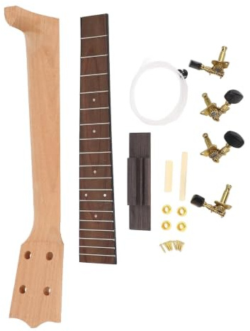 DIY Ukulele Neck Build Kit, 26 -Zoll -Ukulele -Hals -Versammlungs -Handwerkskit mit Rosenholz Fingerboard String und Brücke für Musikbegeisterte