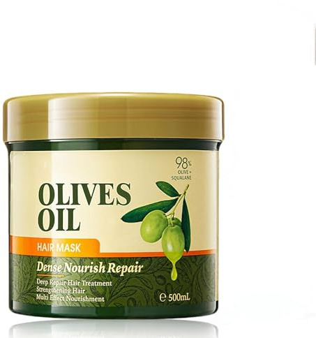 Olivenöl Haarmaske 500ml – Aufbau Haarkur für geschädigtes und sehr trockenes Haar, Keratin Haarmaske für Haarpflege Damen, repariert Spliss, spendet Feuchtigkeit & Glanz, Anti-Frizz Pflege
