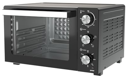 SUPERLEX 20L Mini Oven 1200W Countertop Toaster Grill Adjustable Thermostat 4 Heating Modes 60 Min Timer Baking Tray Grill Rack Crumb Tray for Baking Roasting Grilling