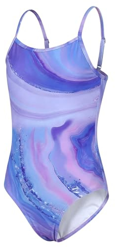 Baogaier Traje de baño de una Pieza para Niñas Correas Ajustables 5-14 Años | Elástico Secado Rápido, Bañador Natación, Ligero, Tirantes Finos, Brillante Colorido, Verano, Ropa de baño para Playa Piscina