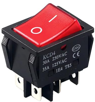 6 Pin 2 Position Rocker Toggle Switch 30Amp 250VAC LED Light Boat Marine Toggle Car Bread Board Marine Rocker