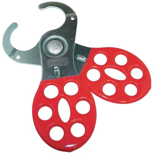 Kasp K20038D Lock Off Hasp, Silver/Red, 38 mm
