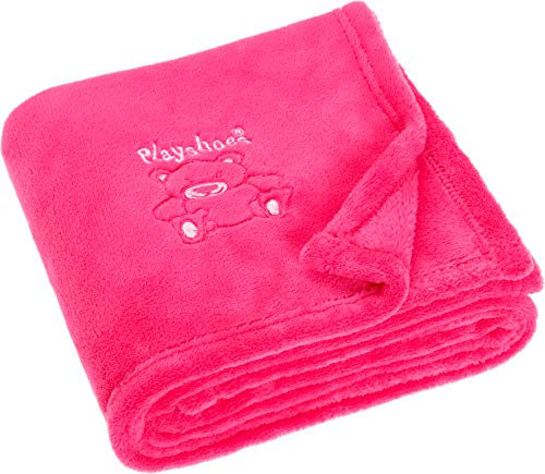 Playshoes Unisex Baby Fleece-Decke Bär 301700, 18 - Pink, 75 x 100 cm/29.5 Inch x 39.4 Inch