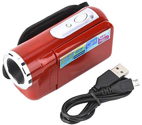 Cámara de Video Digital, cámara de Video con videocámara 16X DV, cámara de Video portátil con Pantalla LCD TFT niños y niños(Rojo)