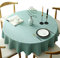 Schwere Runde Tischdecke, Dekorative Einfarbige Tischdecke, Baumwoll-Leinen Tischtuch für Küche Esszimmer Haus Tischdekoration, Aqua, Rund - 140 cm