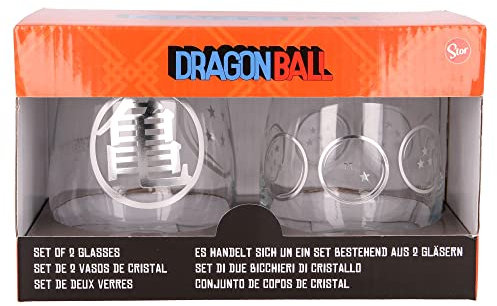 Stor Juego de 2 Vasos de Agua de Cristal de 510 ml de Dragon Ball