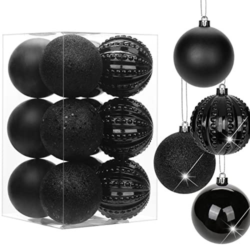 8CM Weihnachtsdeko Weihnachtskugeln, 12 Stücke Bruchsiche Christbaumkugeln Ornamente Weihnachtsbaumschmuck für Weihnachtsbaum Christbaumkugeln Weihnachtsdekoration Kugeln