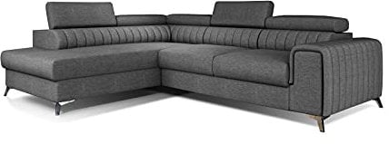 All4All Ecksofa Carola mit Schlaffunktion Polstersofa Polsterecke L-Form Couch Sofa Möbel Wohnlandschaft Eckcouch Links Rechts 23 (Sawana05, Links)