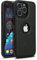 Mixroom - Custodia Cover Case per iPhone 13 PRO Max Case in Eco Pelle Nero e TPU Silicone Morbido di Qualita Ultra Resistente.